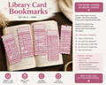 Library Card Bookmarks Set of 5