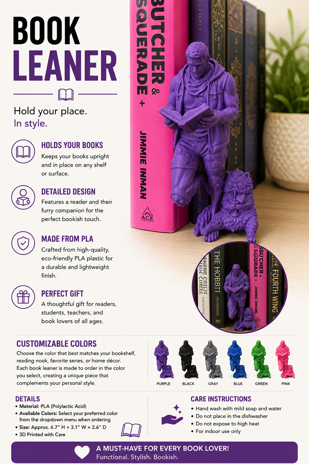 Dungeon Crawler Carl Bookshelf Leaner